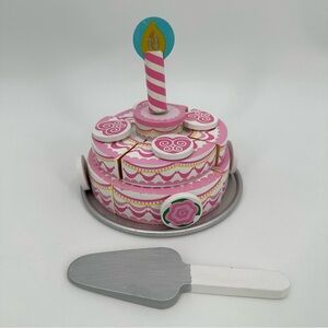 Melissa & Doug Triple Layer Party Cake #4069 Wooden Food Toy Playset Pretend 3+